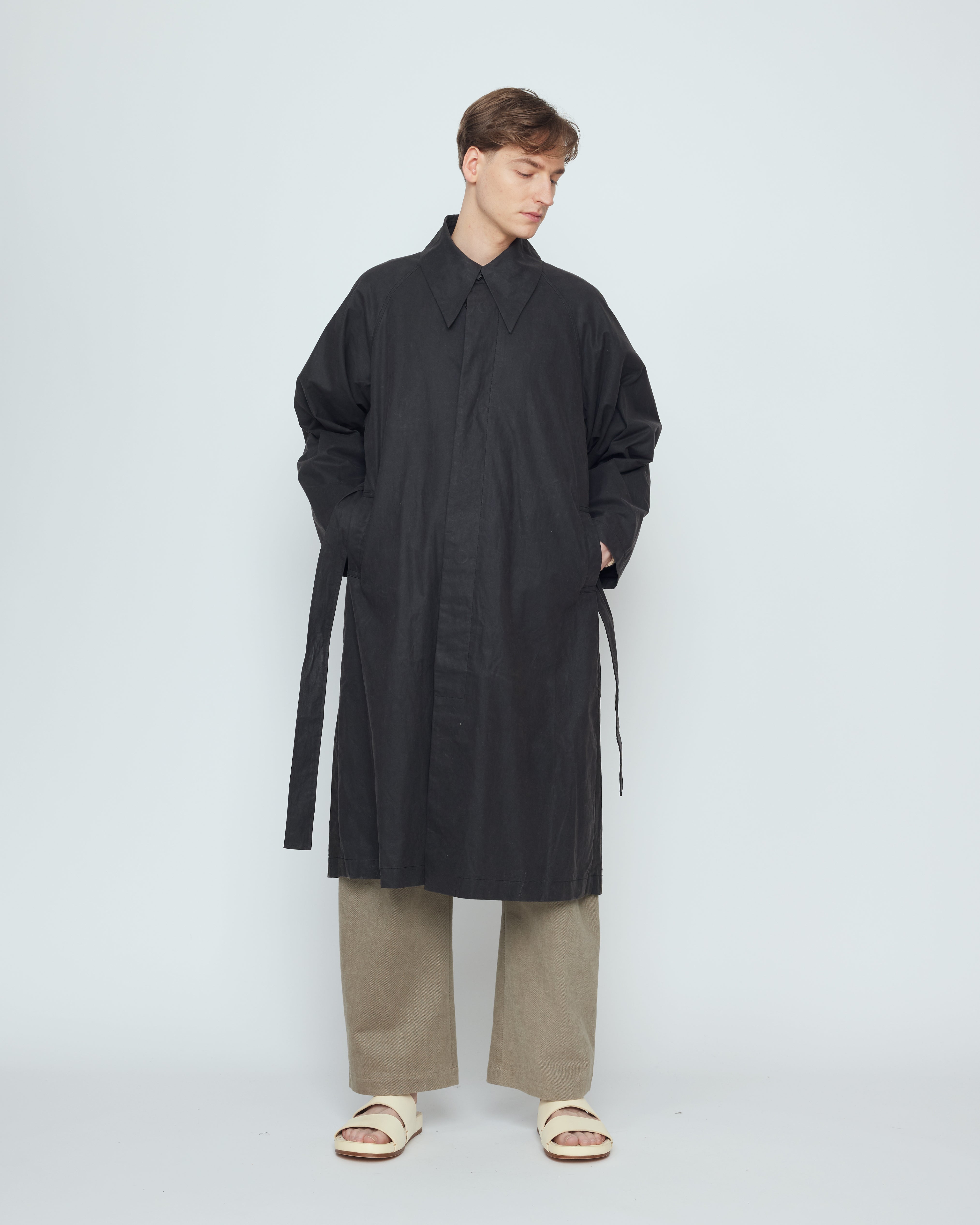 Spring Trench Overcoat - Waxed Edition - SS26 - Charcoal