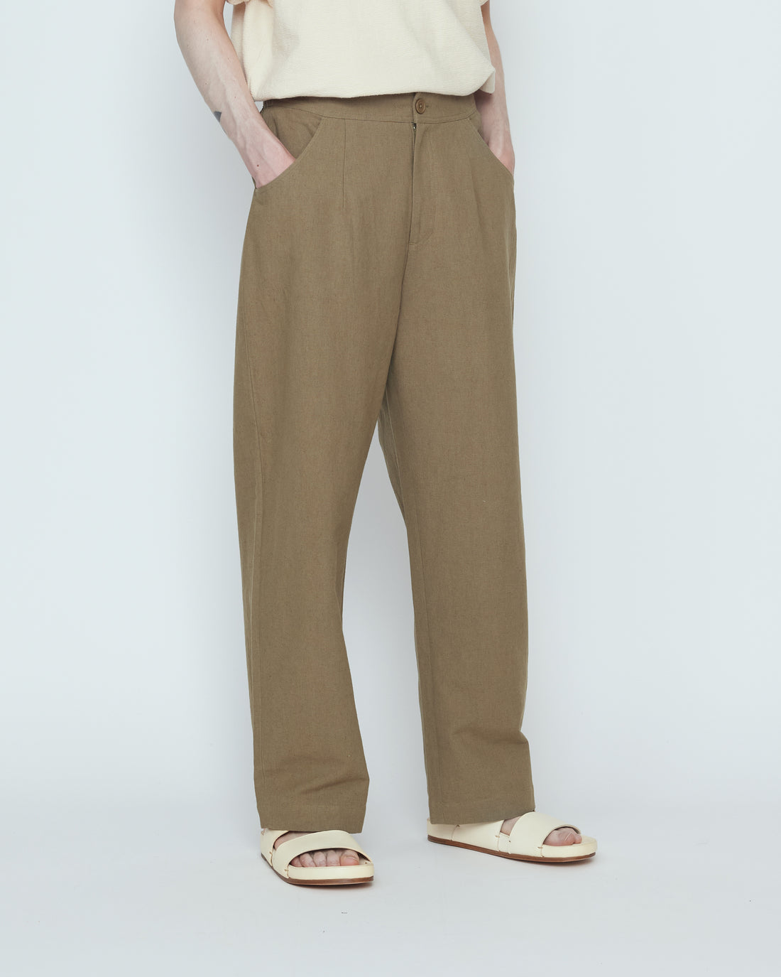 Signature Curve Legged Trouser - Canvas Edition - Moss Brown