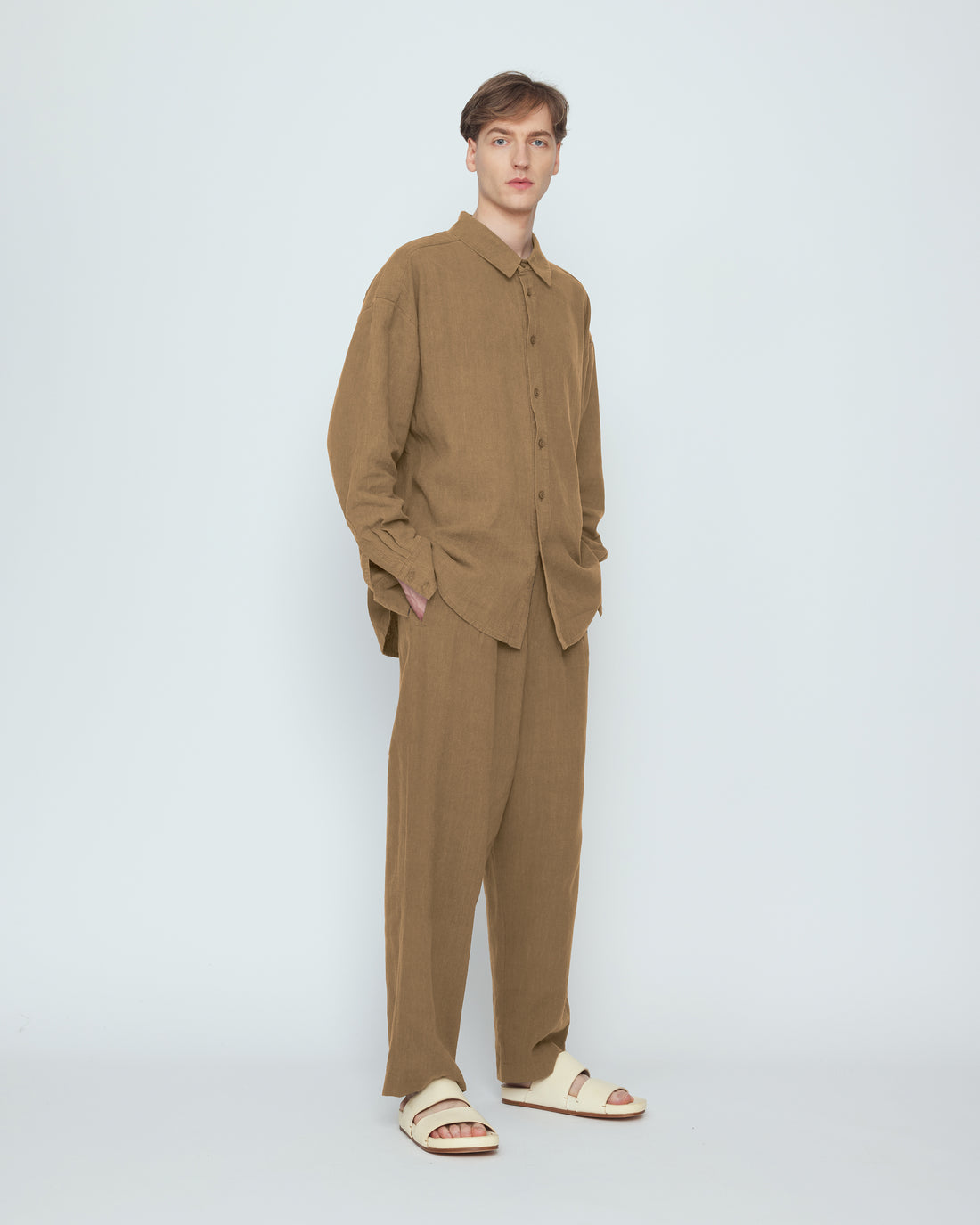 Elastic Dropped Crotch Trouser - SS26 - Caramel