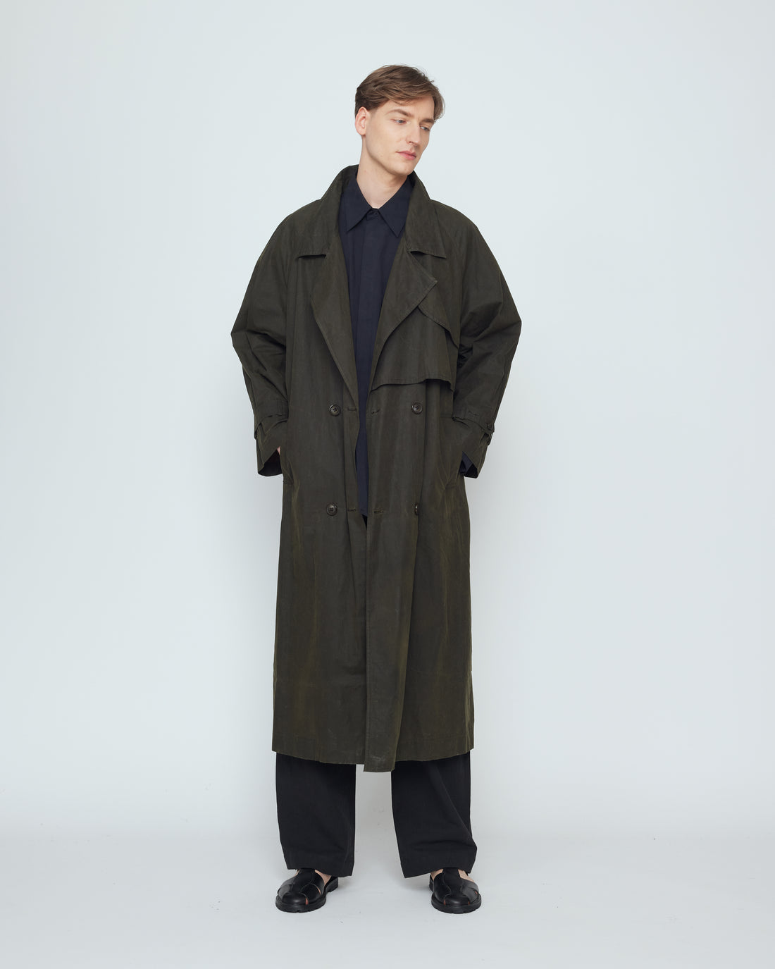 Long Rain Trench - Waxed Edition - SS26 - Deep Olive