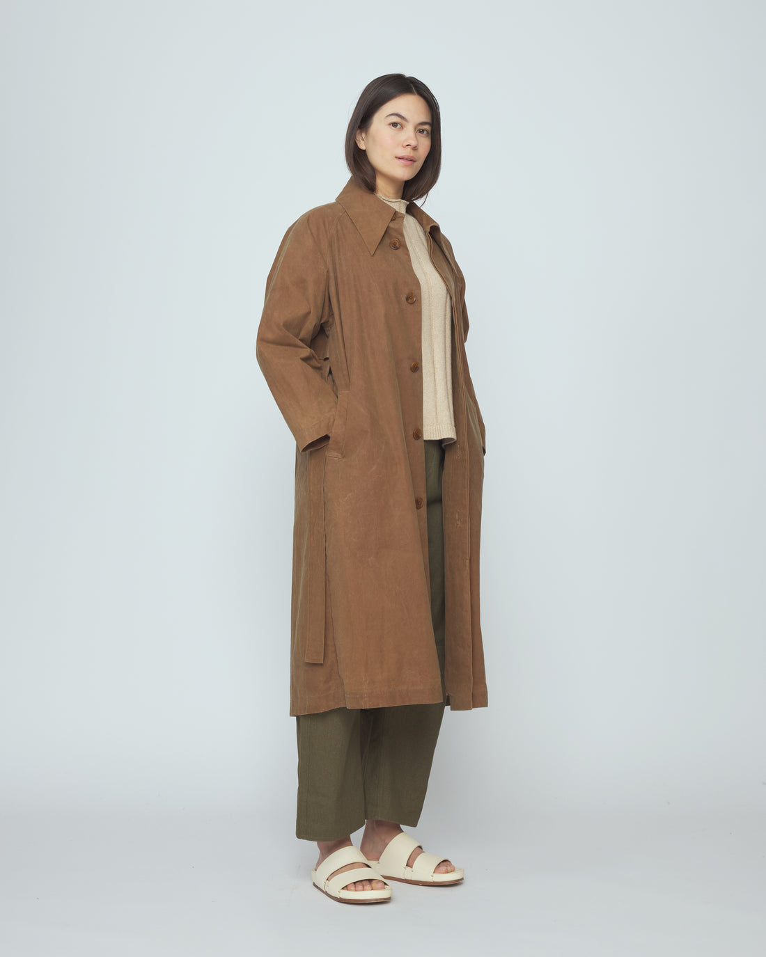Spring Trench Overcoat - Waxed Edition - SS26 - Pecan Brown