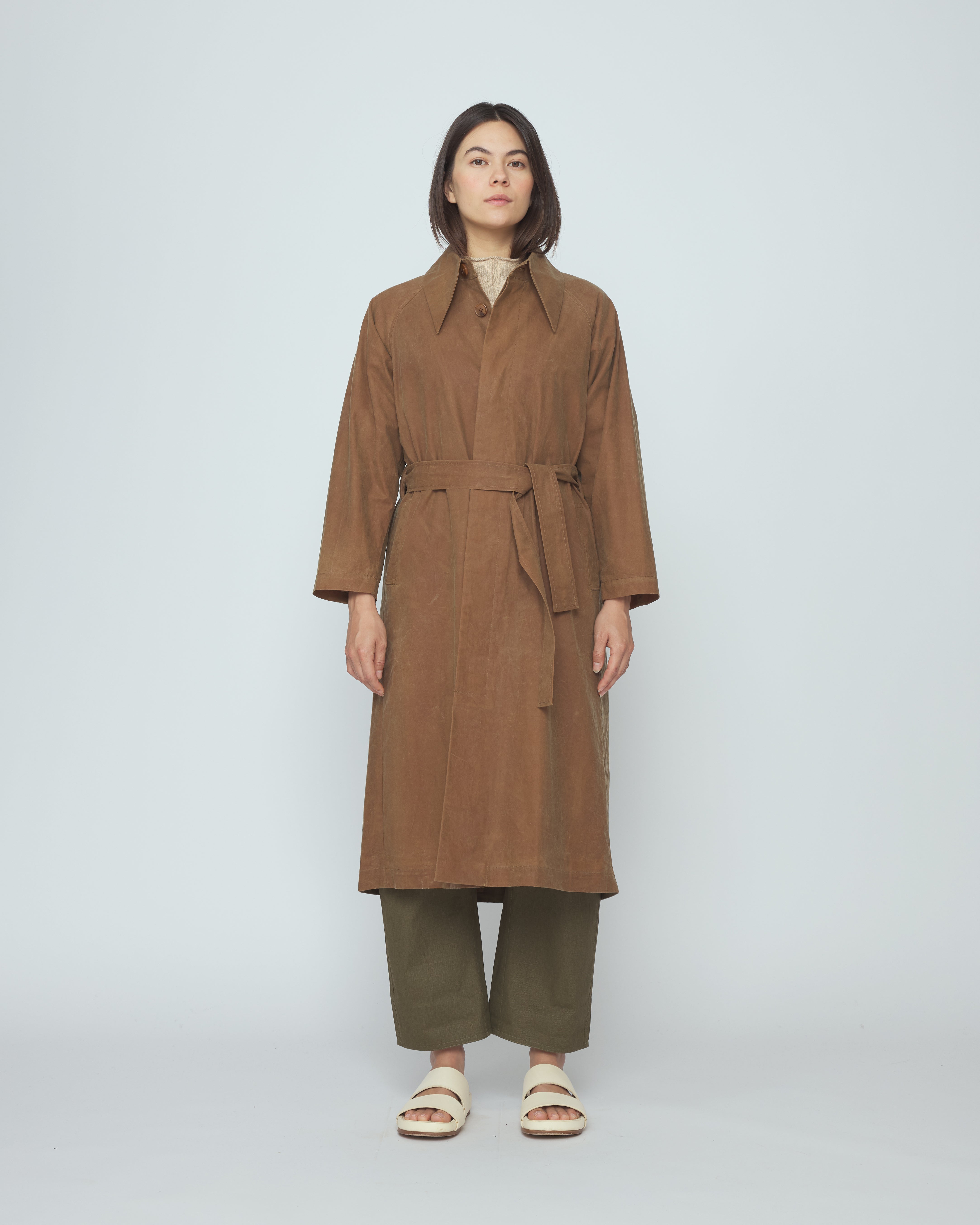 Spring Trench Overcoat - Waxed Edition - SS26 - Pecan Brown