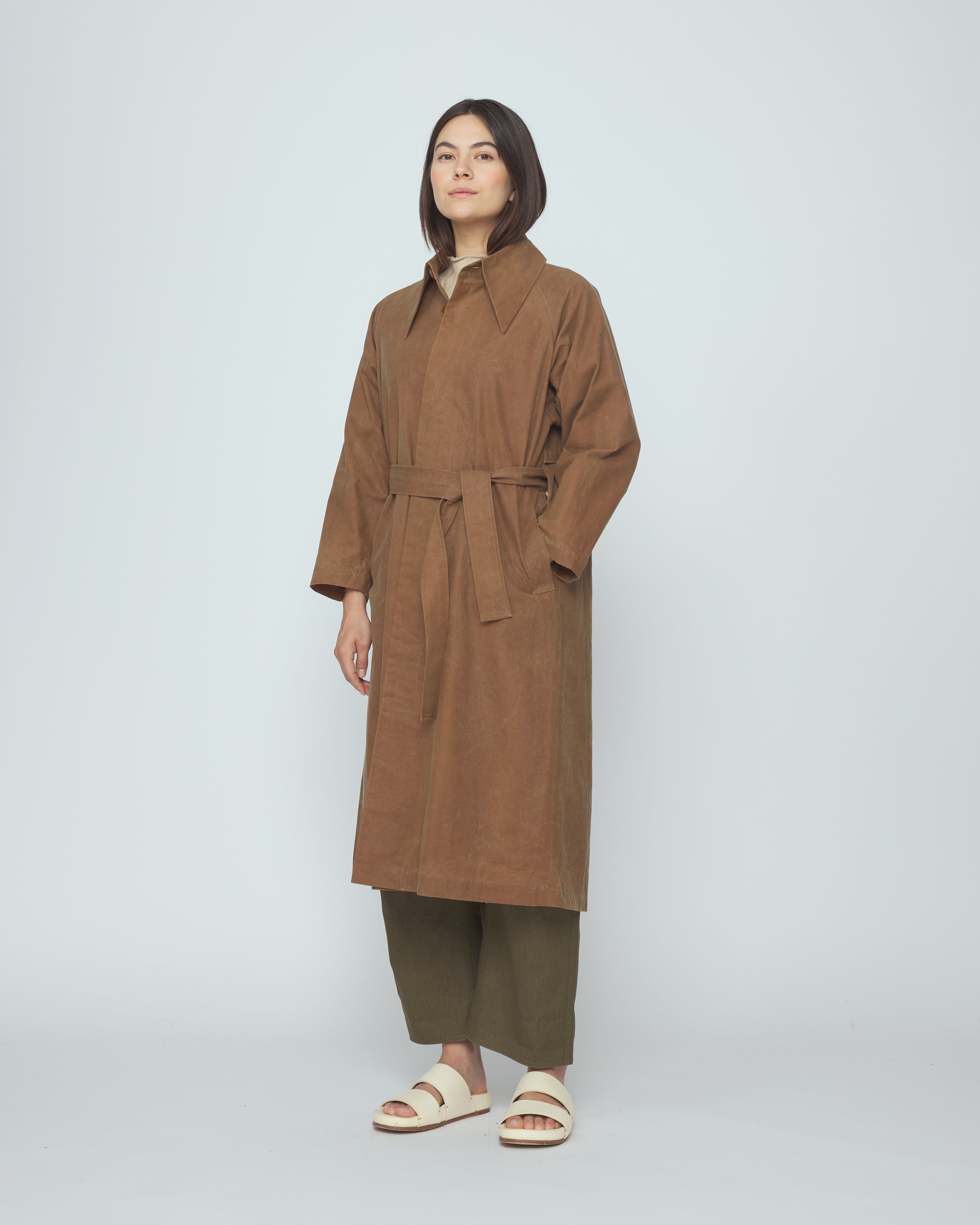Spring Trench Overcoat - Waxed Edition - SS26 - Pecan Brown