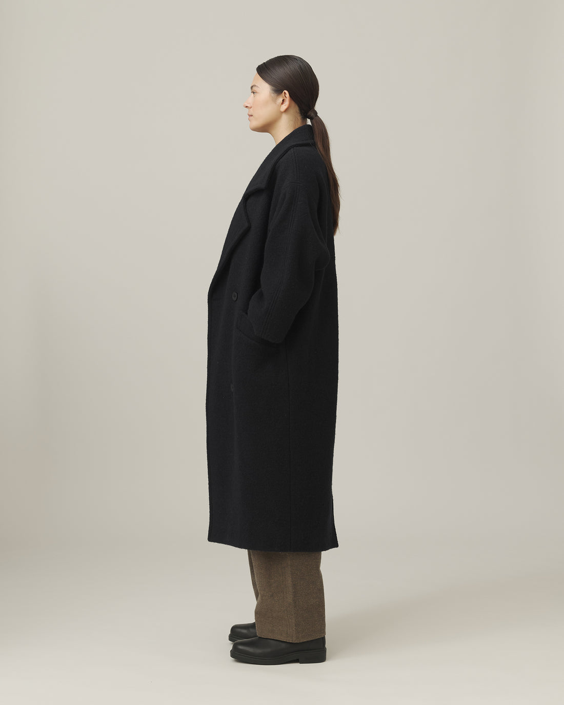 Signature Oversized Wool Coat - Black