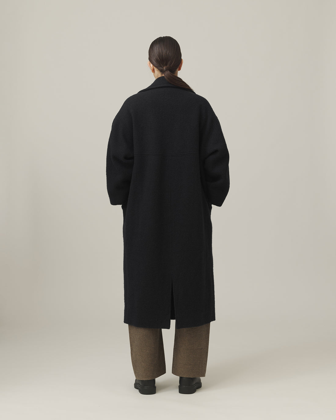 Signature Oversized Wool Coat - Black