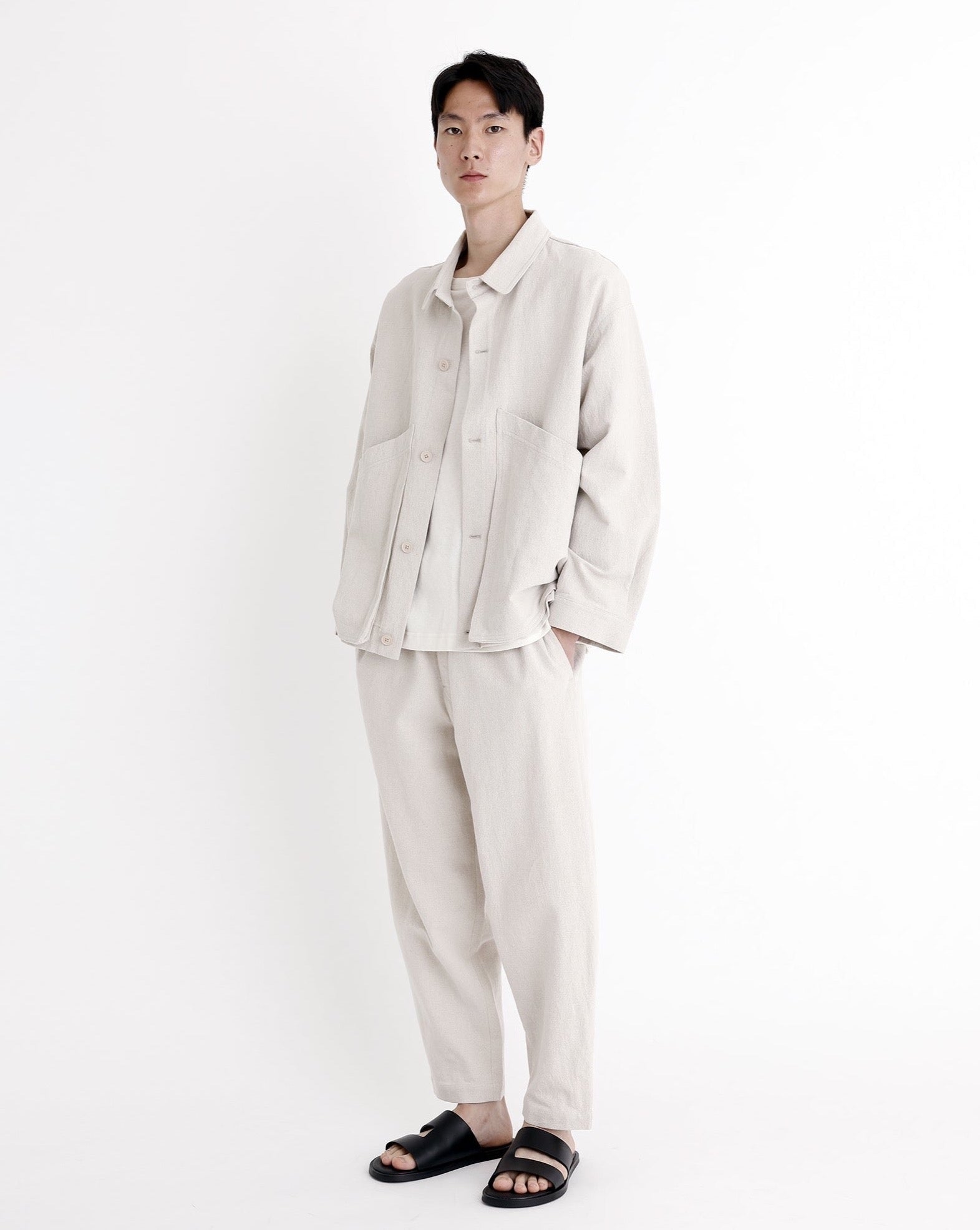 Signature Panel Pockets Shirt Jacket - Canvas Edition - Oatmeal