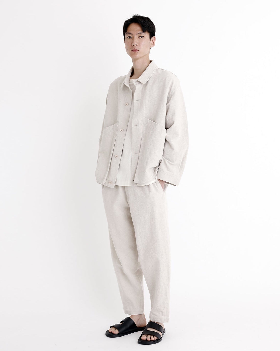 Signature Panel Pockets Shirt Jacket - Canvas Edition - Oatmeal