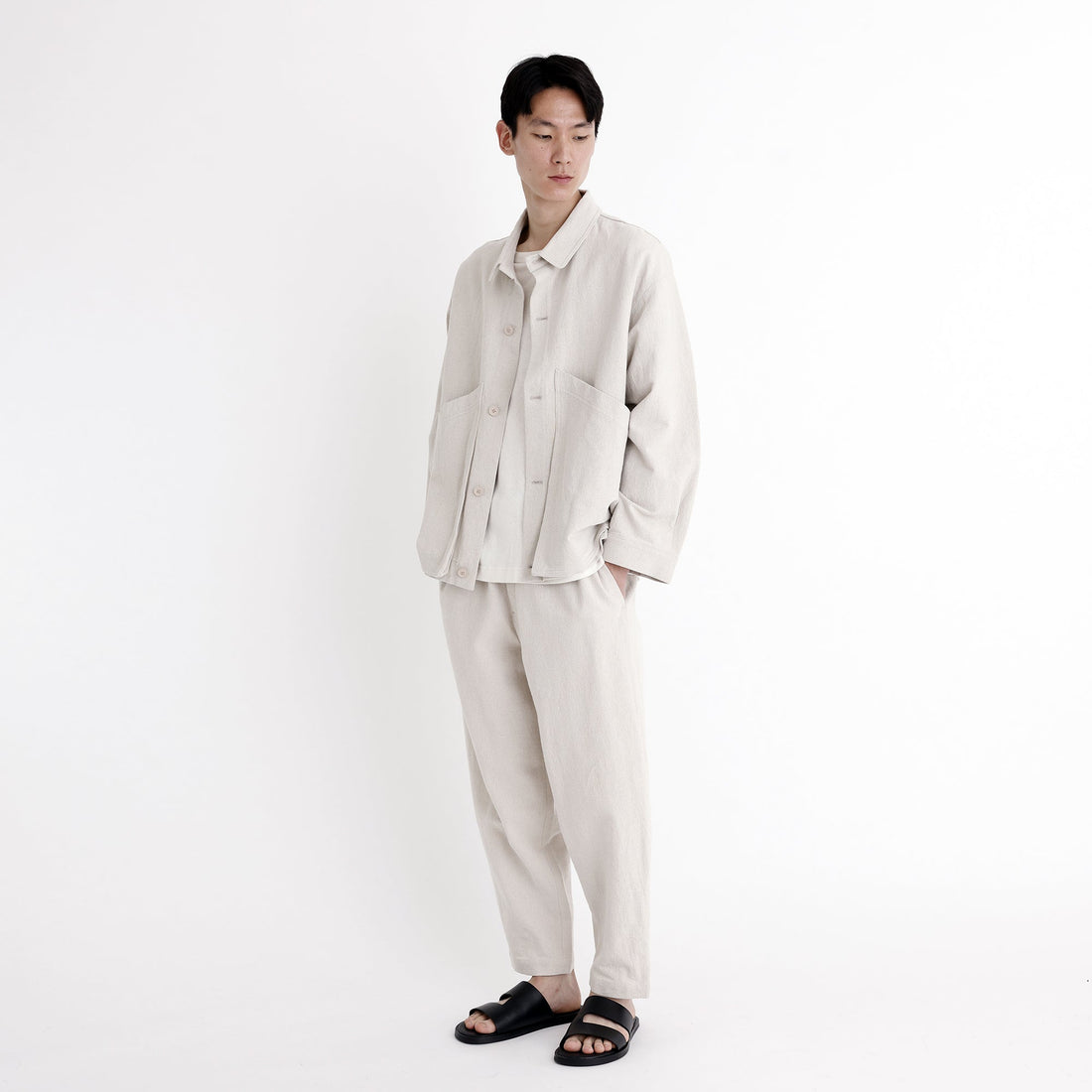 Signature Panel Pockets Shirt Jacket - Canvas Edition - Oatmeal