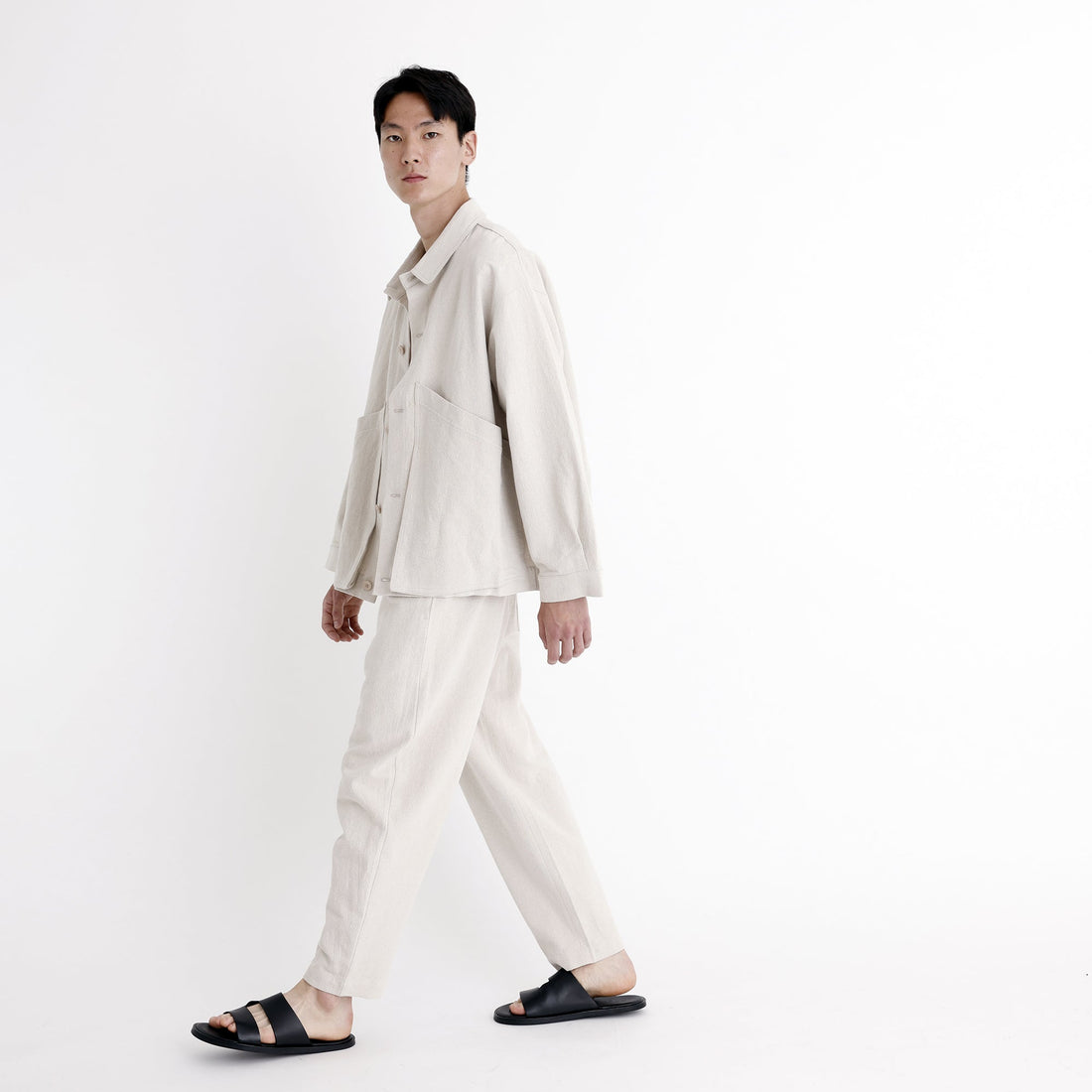 Signature Panel Pockets Shirt Jacket - Canvas Edition - Oatmeal