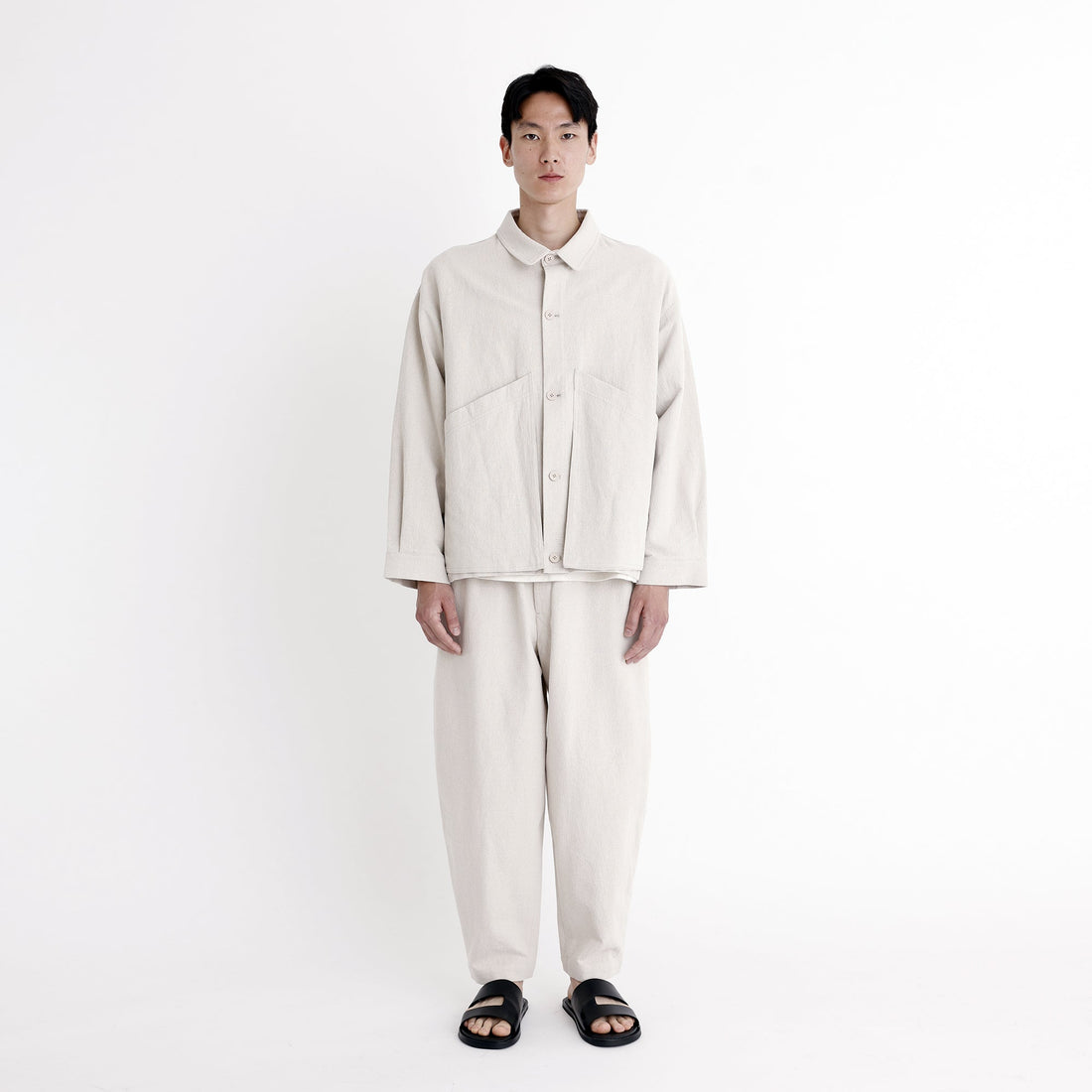 Signature Panel Pockets Shirt Jacket - Canvas Edition - Oatmeal
