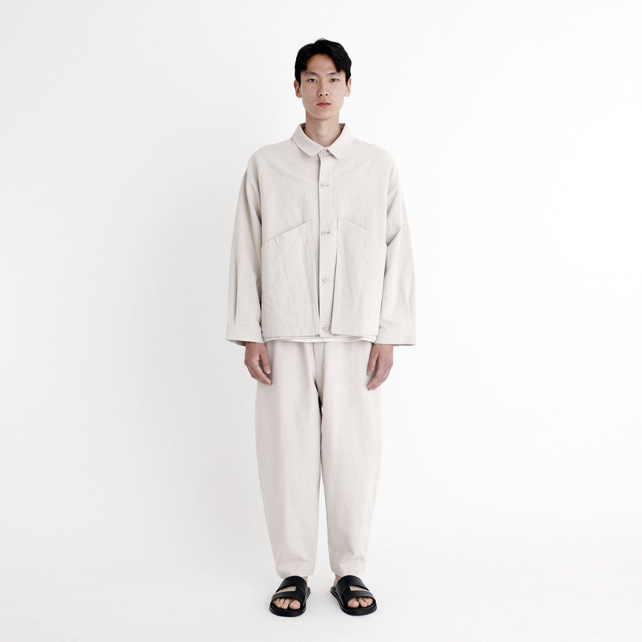 Signature Panel Pockets Shirt Jacket - Canvas Edition - Oatmeal