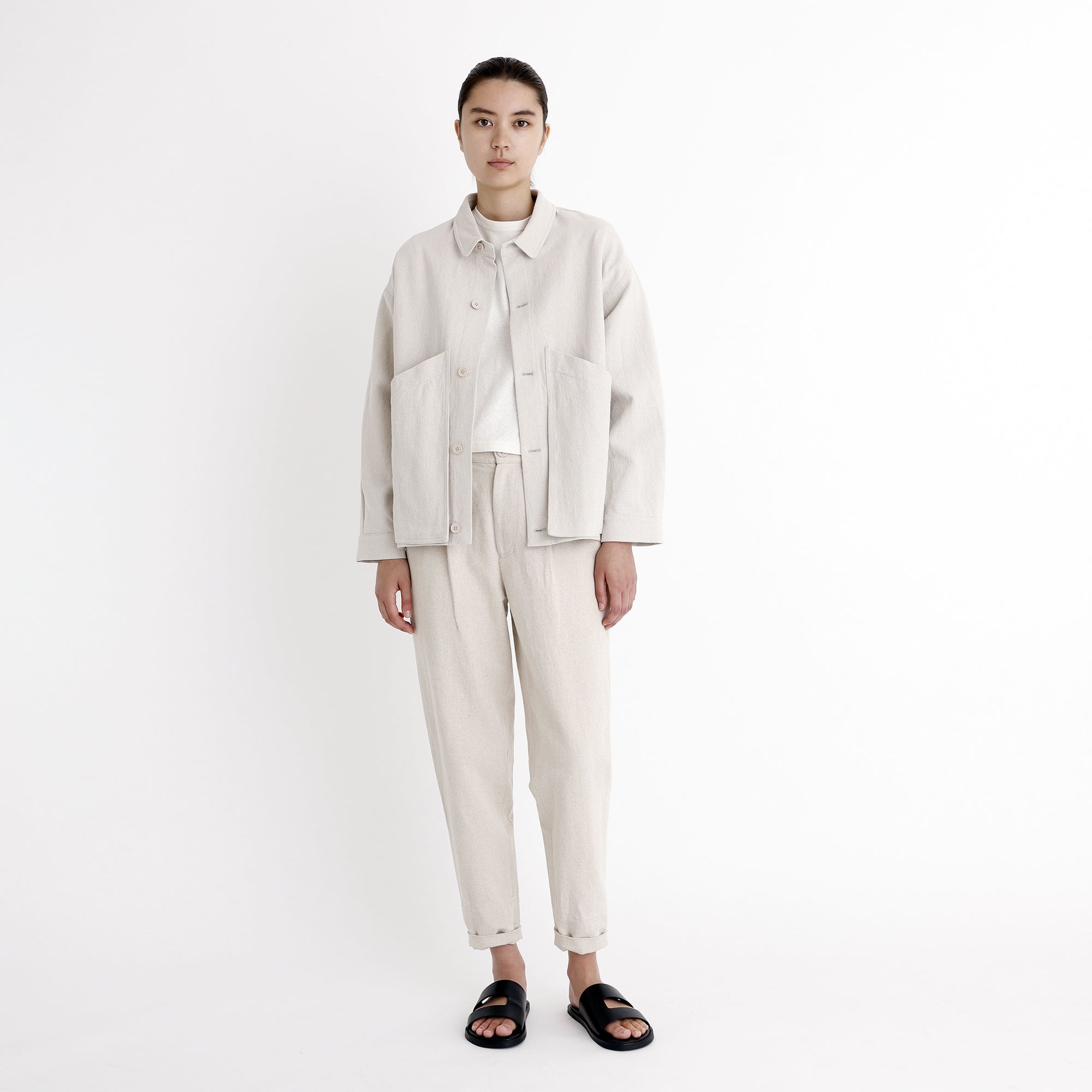 Signature Panel Pockets Shirt Jacket - Canvas Edition - Oatmeal