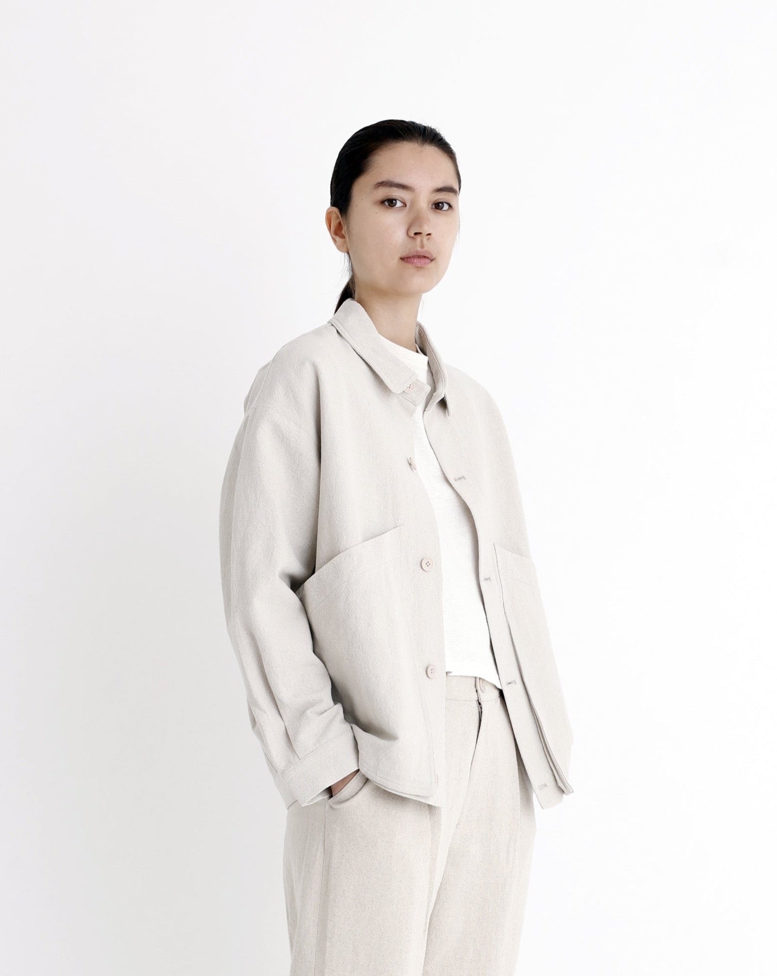 Signature Panel Pockets Shirt Jacket - Canvas Edition - Oatmeal