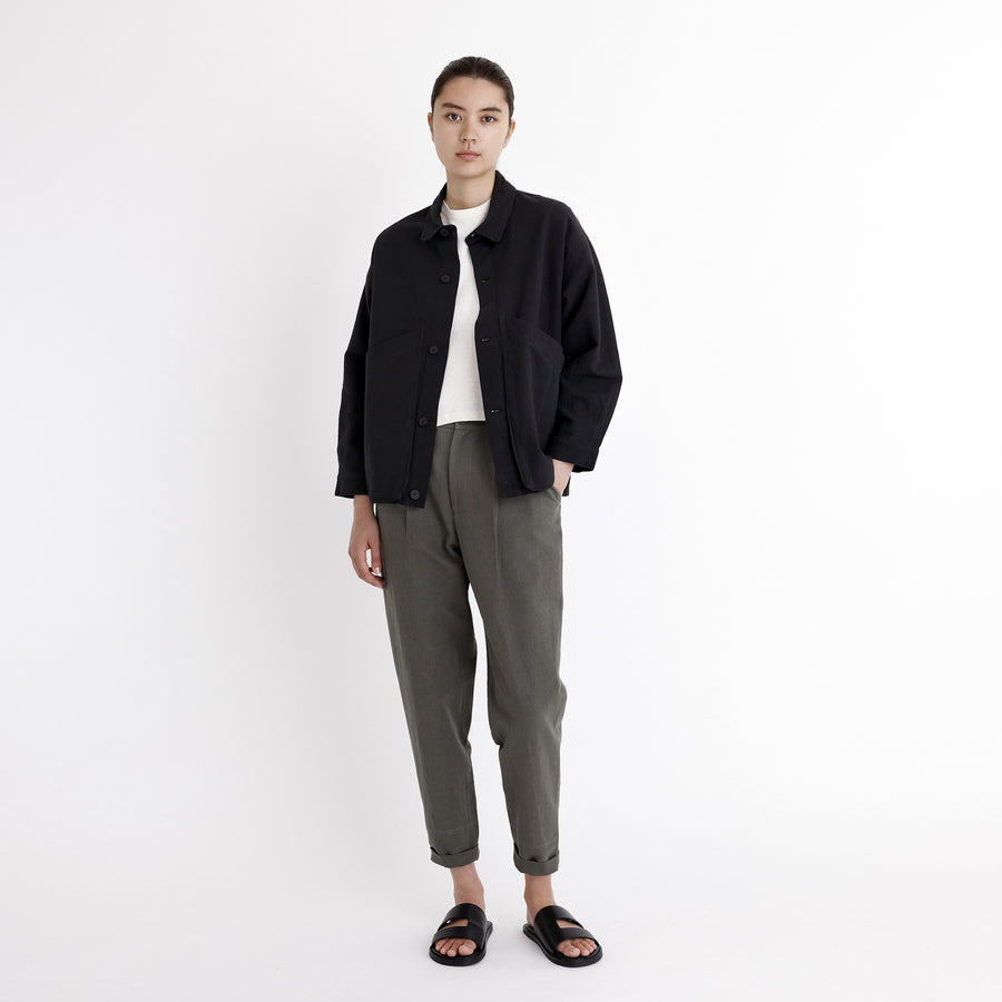 Signature Panel Pockets Shirt Jacket - Canvas Edition - Black